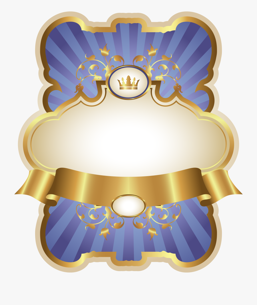 Gold And Blue Labels, Transparent Clipart
