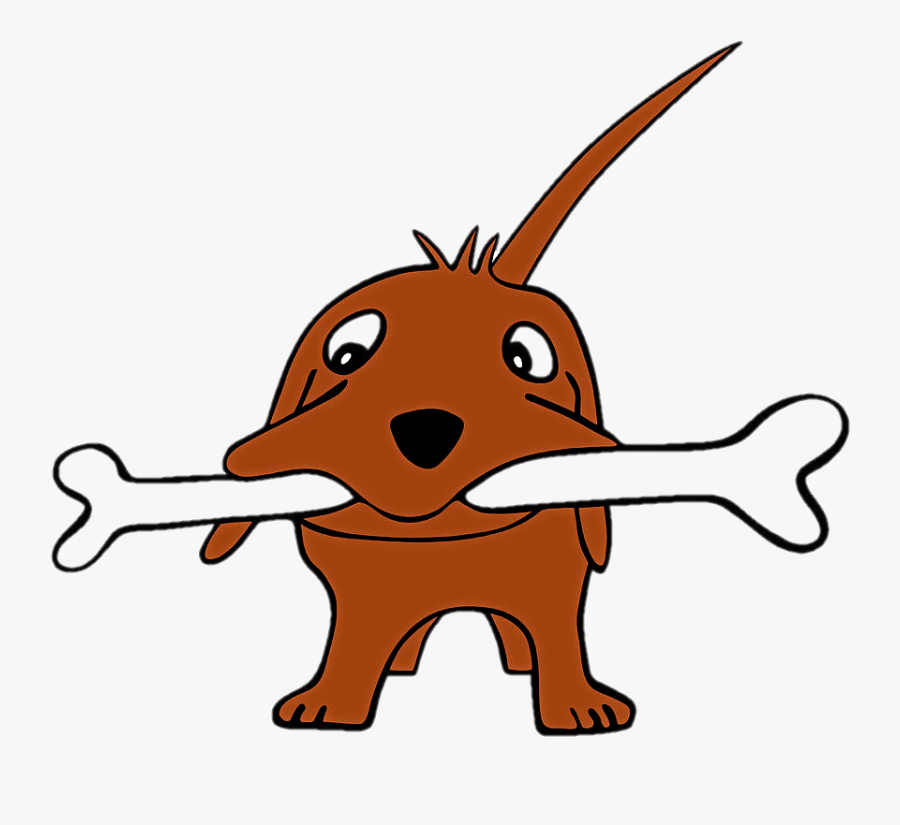 Grinning Pup With A Giant Bone Clipart - Vector Graphics, Transparent Clipart