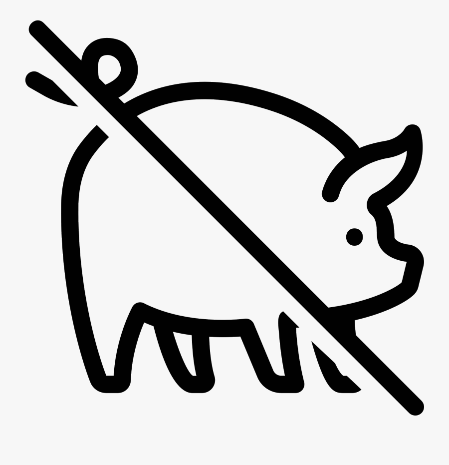 No Pork Icon - Pig Icon Png, Transparent Clipart