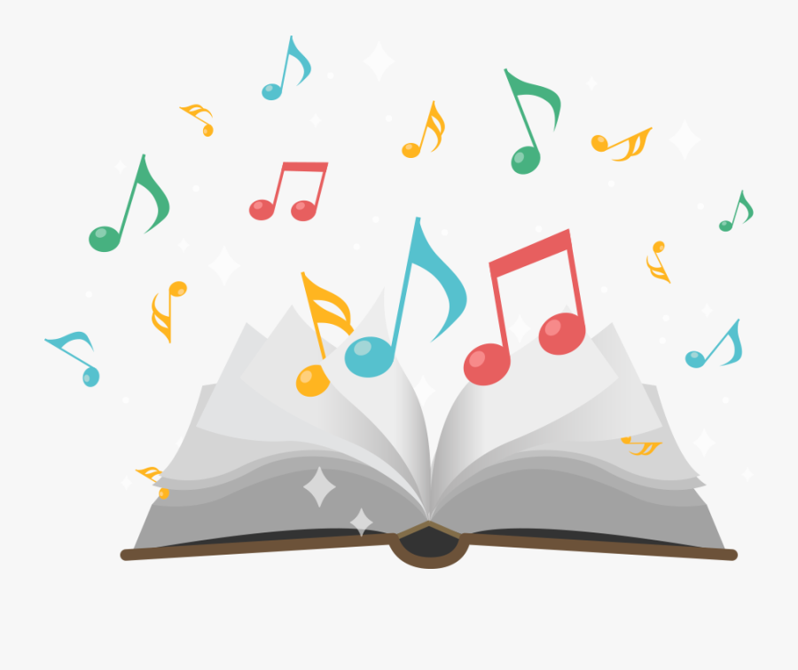 Books And Musical Notes, Transparent Clipart