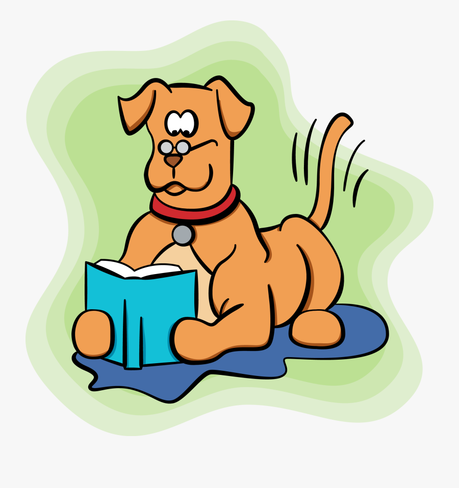 Dog Read Book Cartoon, Transparent Clipart