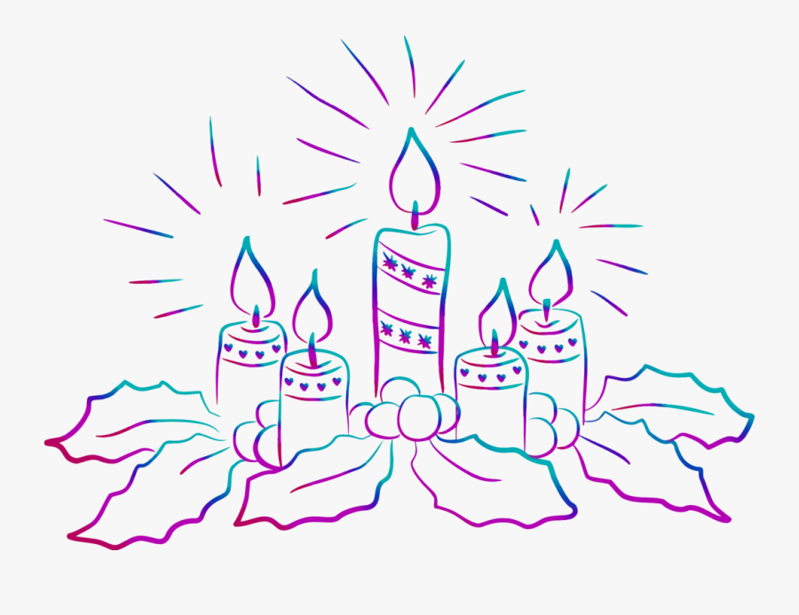 Art,symmetry,artwork - Christmas Candles For Drawing, Transparent Clipart