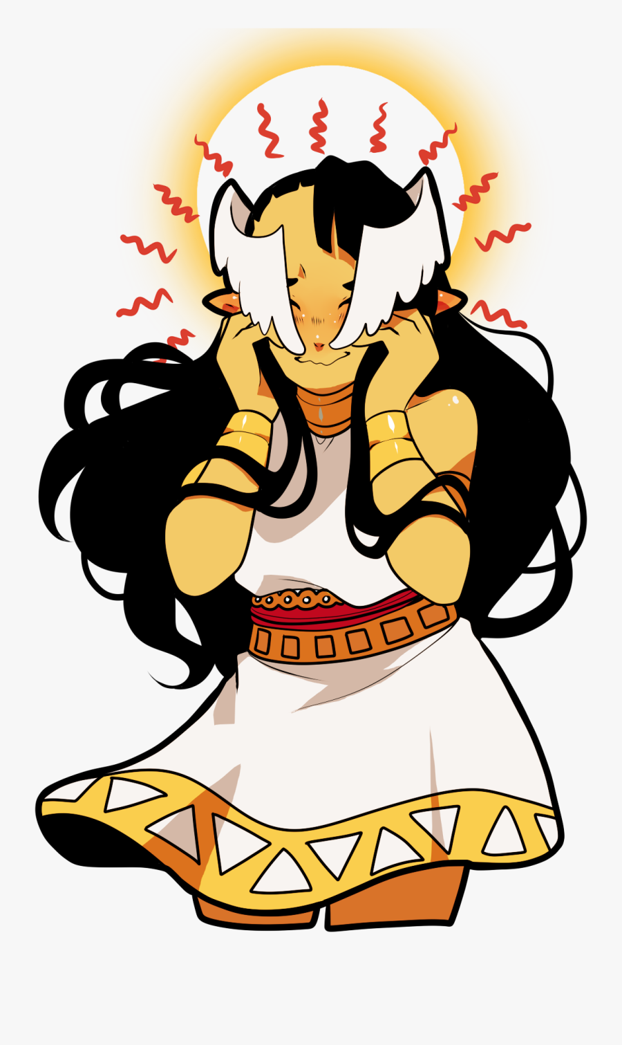 Local Embarrassed Angel Gael Hides Her Face Behind - Cartoon, Transparent Clipart