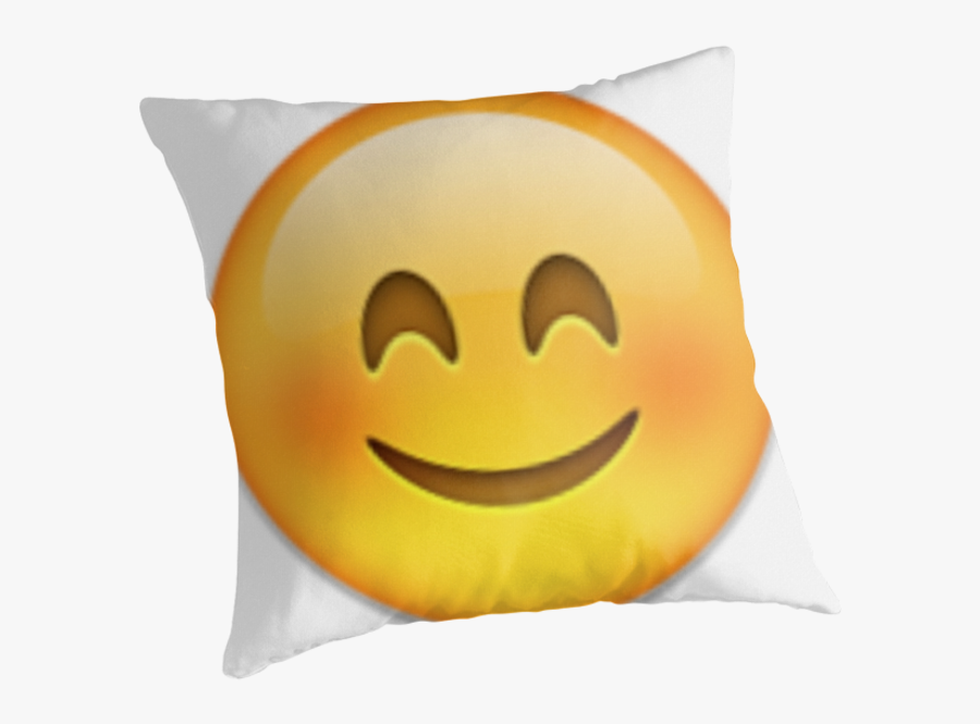 Embarrassed Emoji Png -blushing Emoji Throw Pillows - Yellow Redbubble, Transparent Clipart