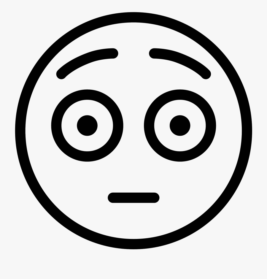 Embarrassed Emoji Black And White , Free Transparent