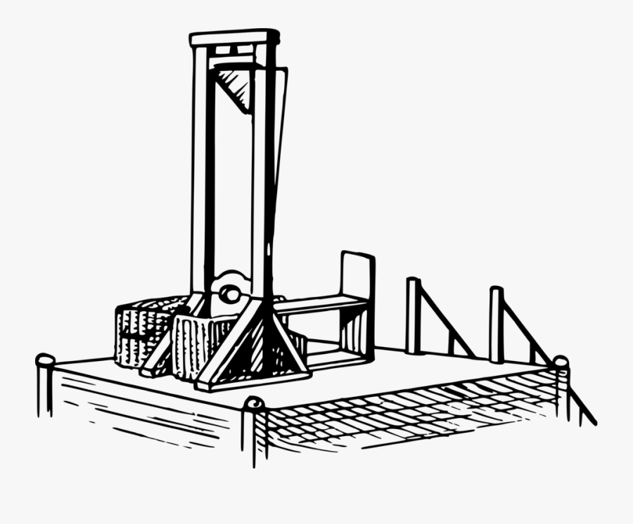 Line Art,angle,area - Guillotine French Revolution Drawing, Transparent Clipart