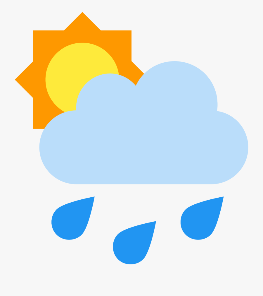 Rain Cloud Icon - Partly Cloudy With Rain, Transparent Clipart