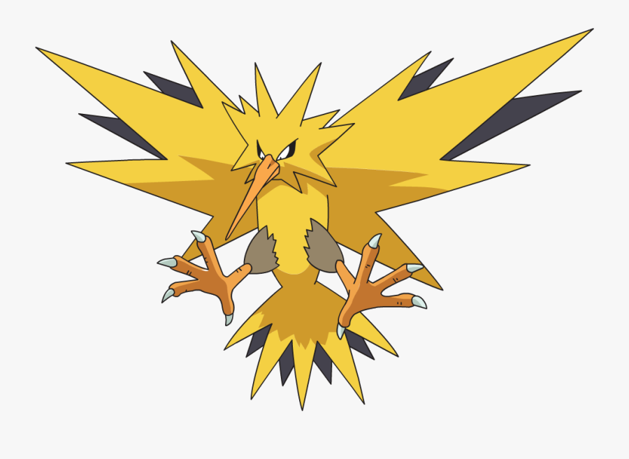 Transparent Pokemon Go Clipart - Pokemon Legendary Birds Zapdos, Transparent Clipart