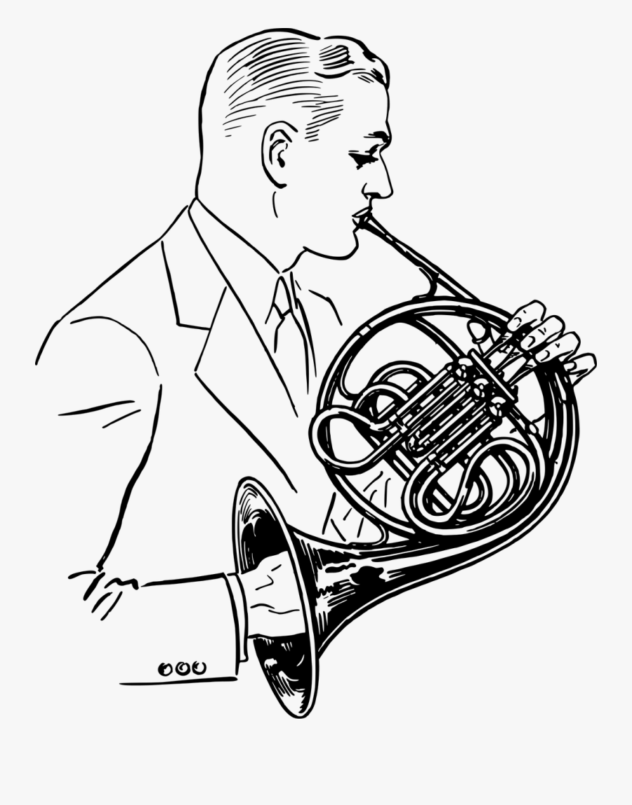 French Horn Player Clipart, Transparent Clipart