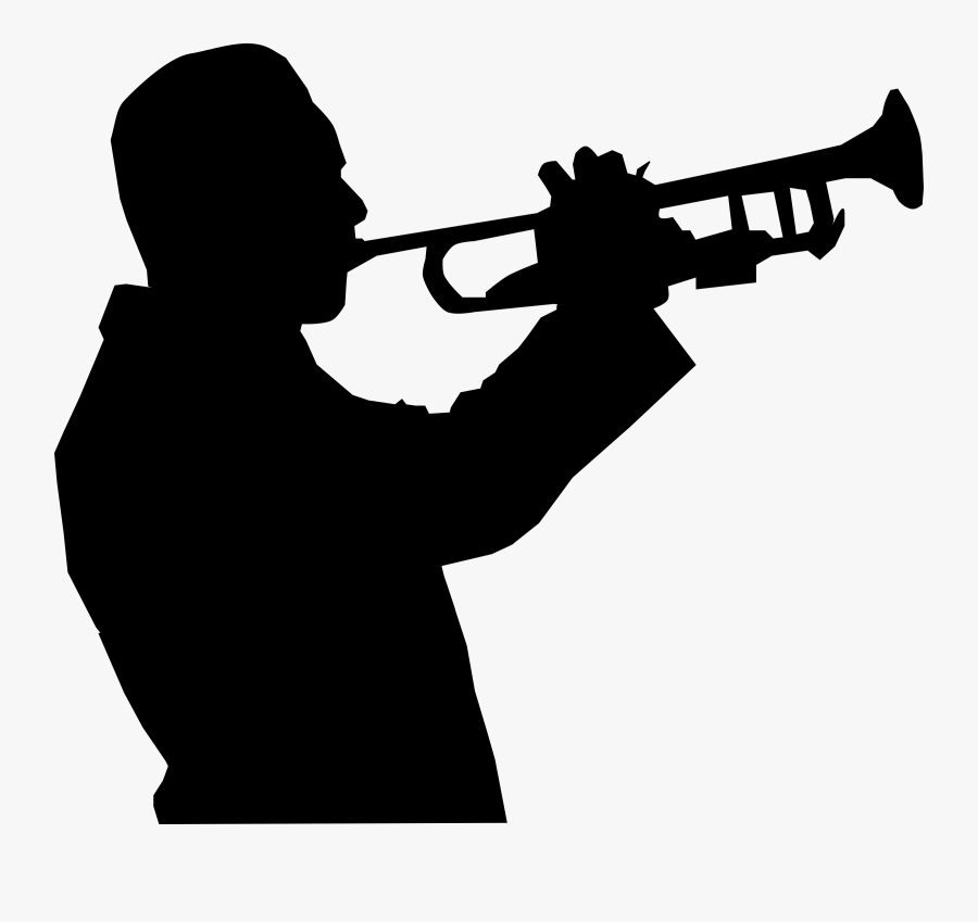 Trumpet Player Silhouette Free, Transparent Clipart