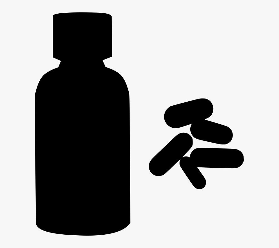 Medicine Clipart Insulin Bottle - Pill Bottle Silhouette, Transparent Clipart