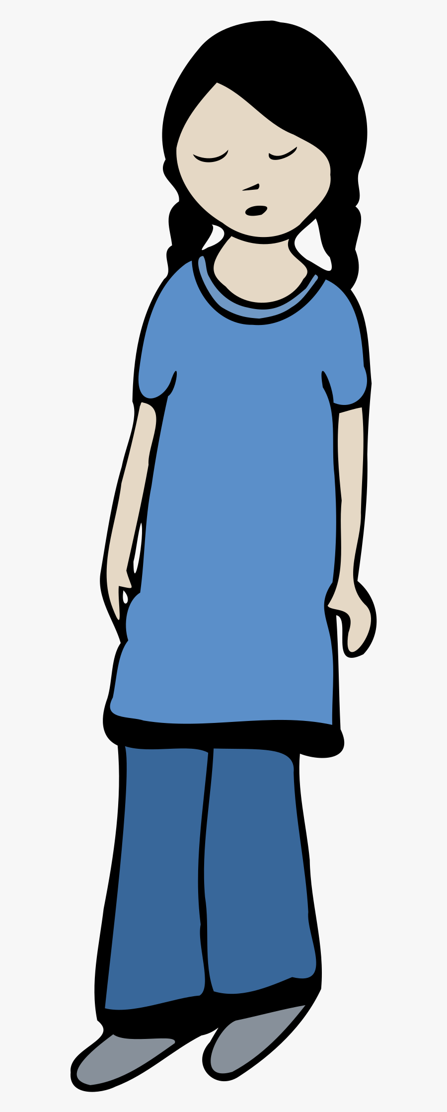 Clipart - ילדה עצובה מצוירת תמונות, Transparent Clipart