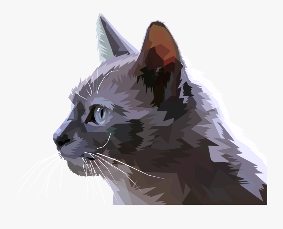 Domestic Short Haired Cat,small To Medium Sized Cats,kitten - Cat Head Drawing Profile, Transparent Clipart