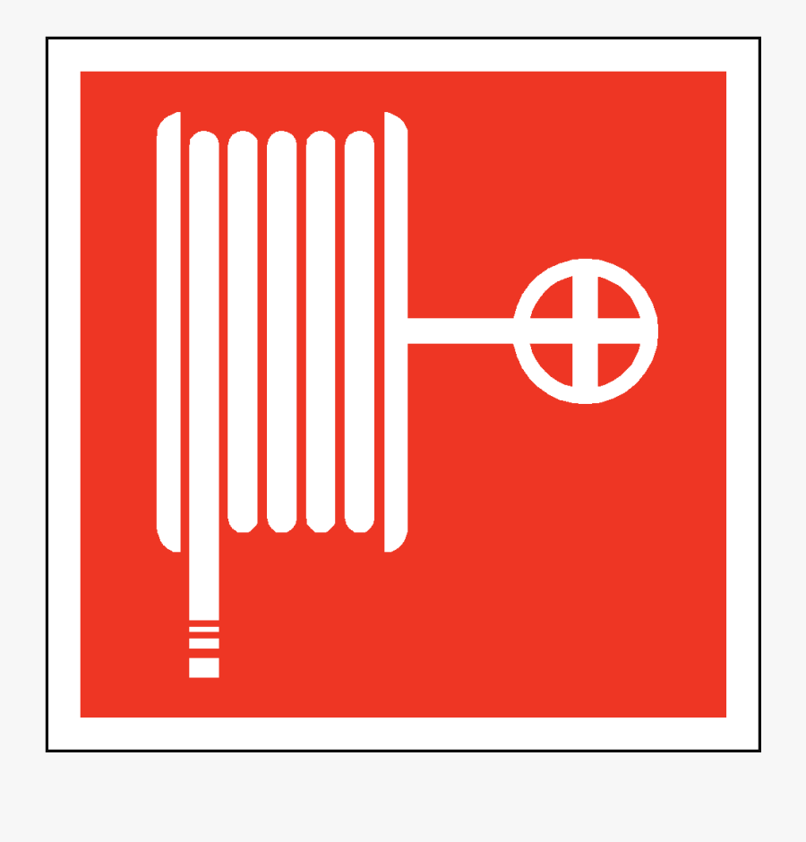 Fire Hose Reel Symbol Safety Sticker - Fire Hose Reel Safety Sign, Transparent Clipart