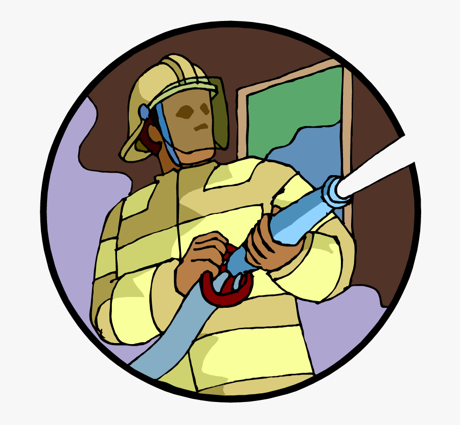 Five Monkeys A Banana - Firefighter With Hose Clipart, Transparent Clipart