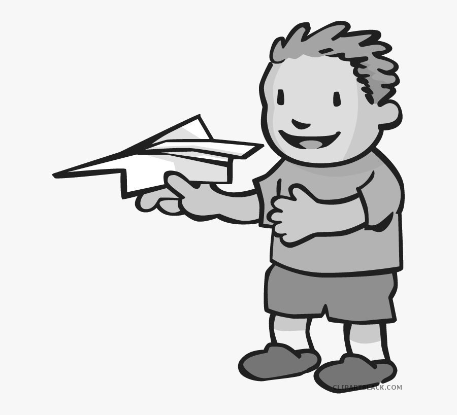 Paper Airplane Transportation Free Black White Clipart - Free Clip Art Paper Airplanes, Transparent Clipart