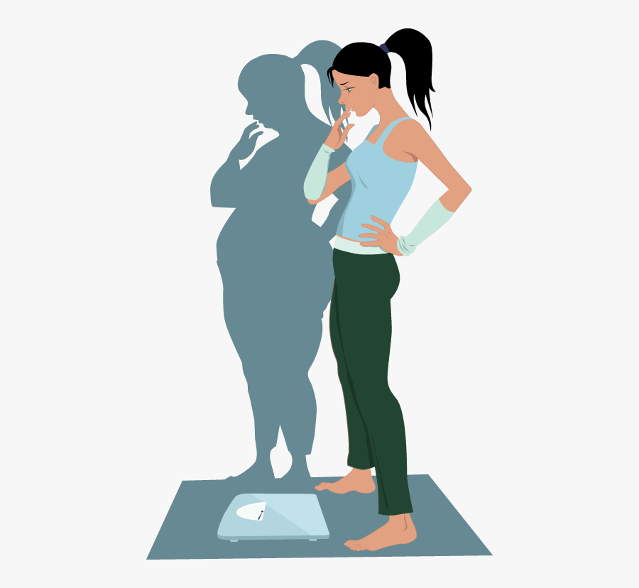 Confidence Drawing Anorexia - Negative Body Image Cartoon, Transparent Clipart