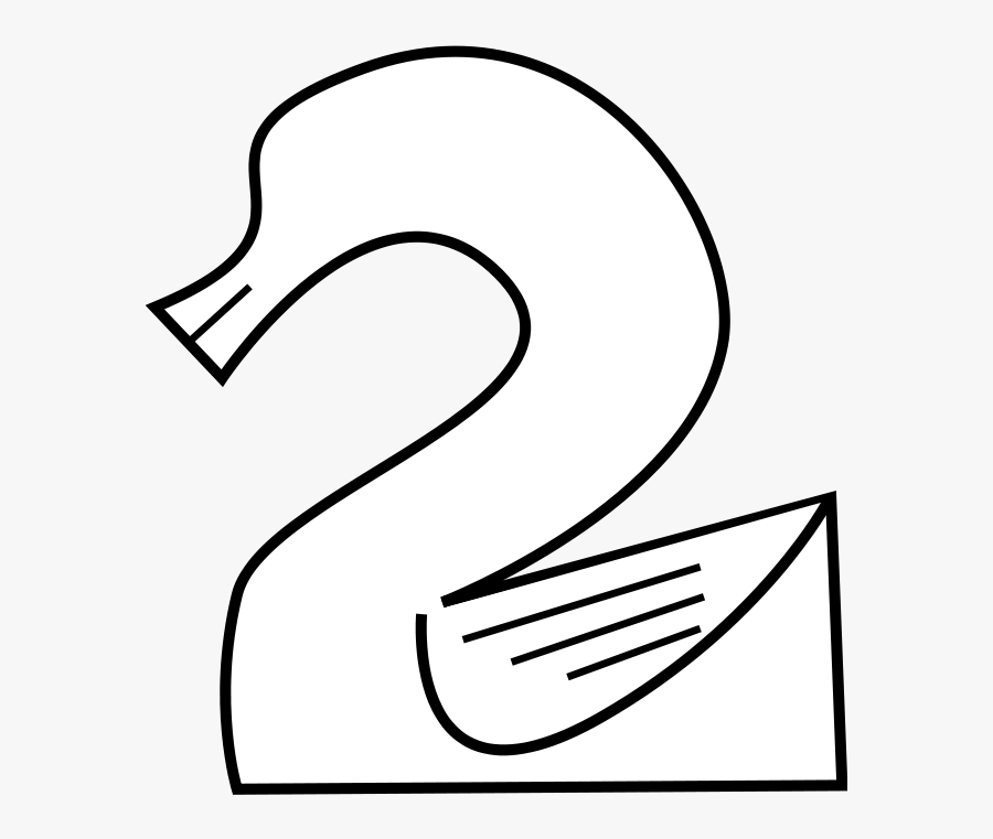 Animal Number Two Line Art Svg Clip Arts, Transparent Clipart