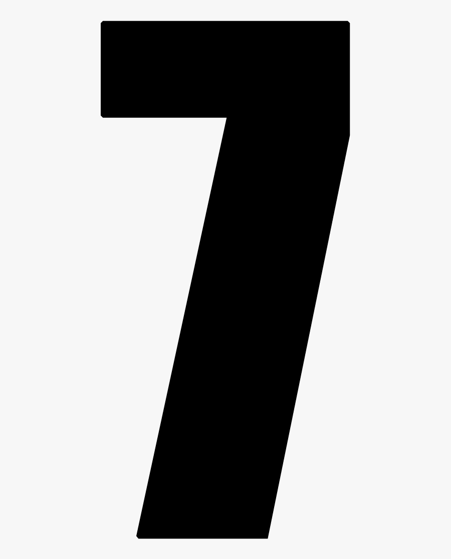 7 Clipart Number - Black 7 Transparent Background, Transparent Clipart