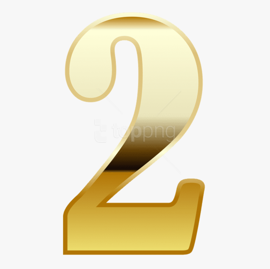 Free Png Download Gold Number Two Clipart Png Photo - Number Two In Gold, Transparent Clipart