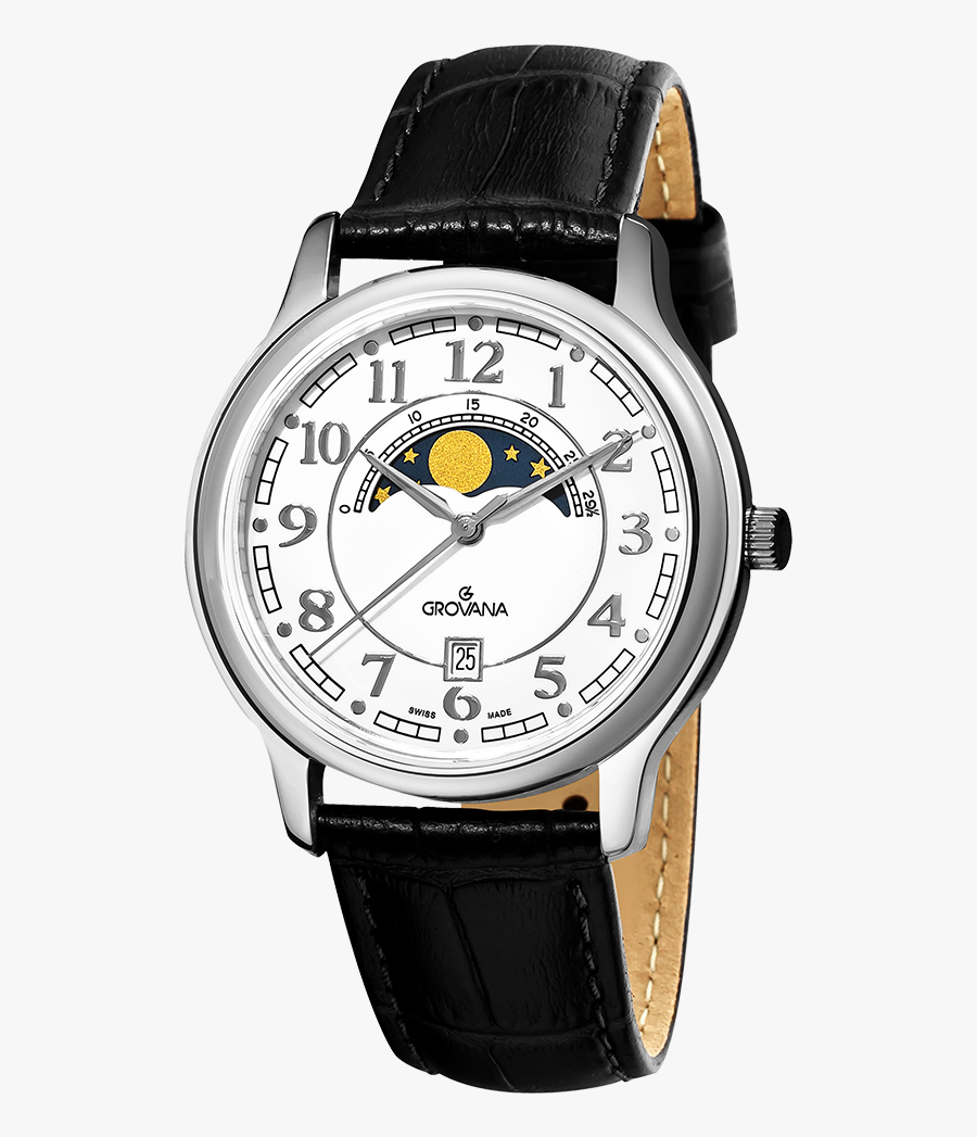 Wrist Watch Png Image - Moon Phase Black Watch, Transparent Clipart