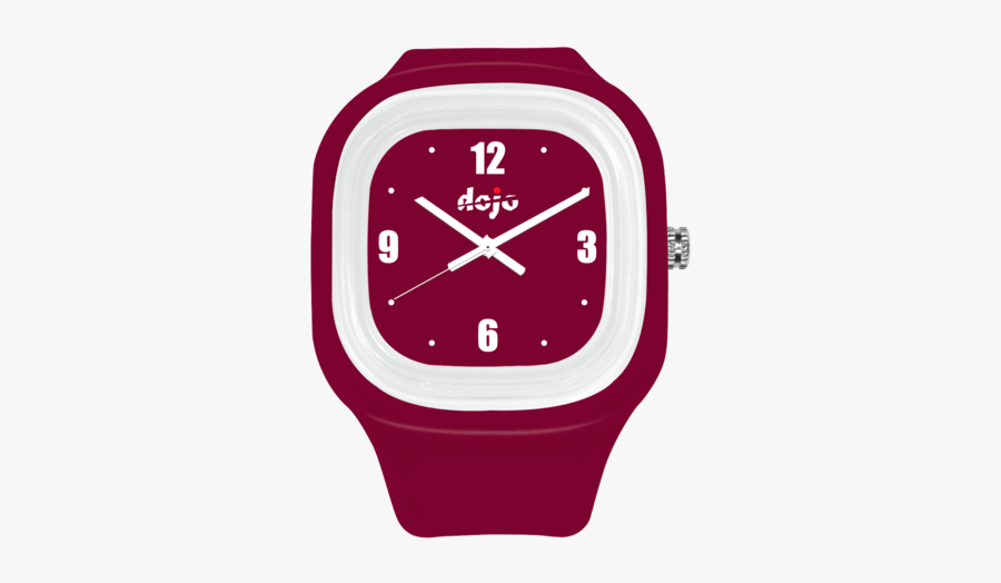Burgundy - White Bezel - White And Blue Simple Dojo Watch, Transparent Clipart