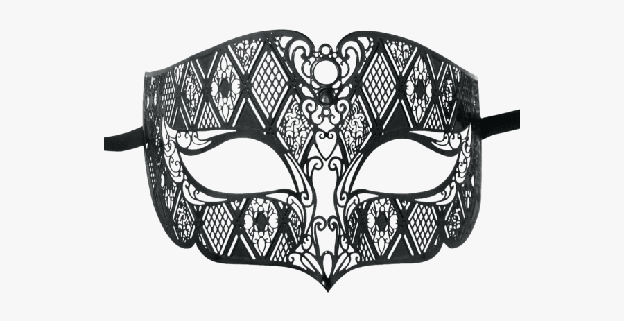 Burlesque-boutique Men"s Diamond Design Laser Cut Venetian - Silver Male Masquerade Masks, Transparent Clipart