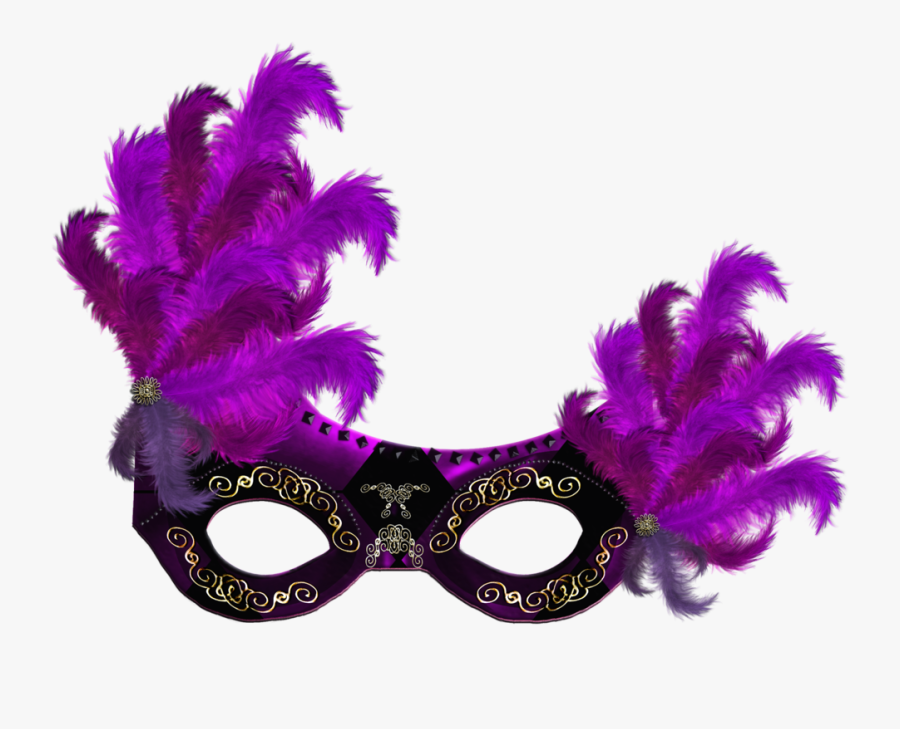 Masquerade Clip Art Free - Mask With Feathers Png, Transparent Clipart