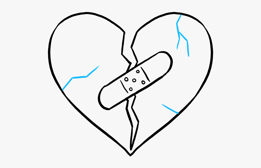 Clip Art How To Draw A - Easy Broken Heart Drawings, Transparent Clipart
