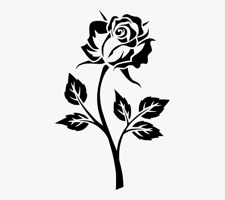 Black And White Rose Drawings 5, Buy Clip Art - Clip Art Rose Flowers, Transparent Clipart