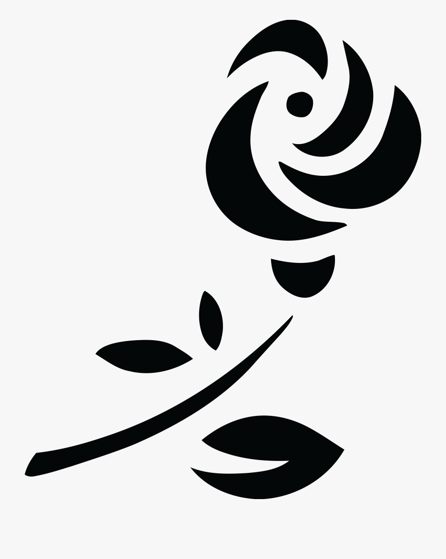 Free Clipart Of A Black And White Rose, Transparent Clipart