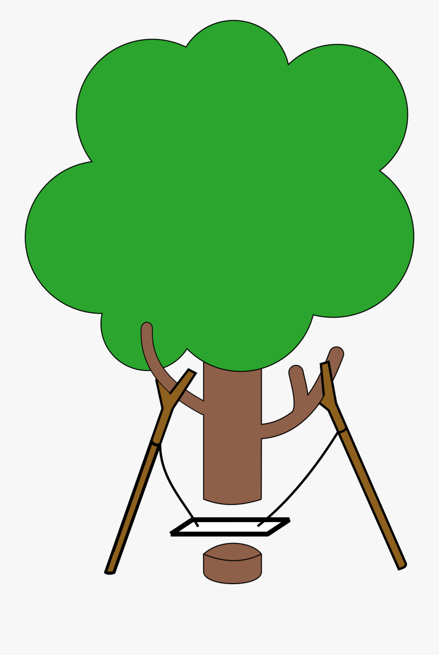 Tree Swing Cartoon, Transparent Clipart