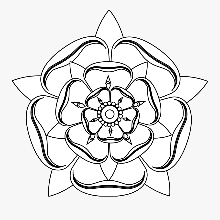 English Rose Drawing At Getdrawings - Tudor Rose To Colour, Transparent Clipart