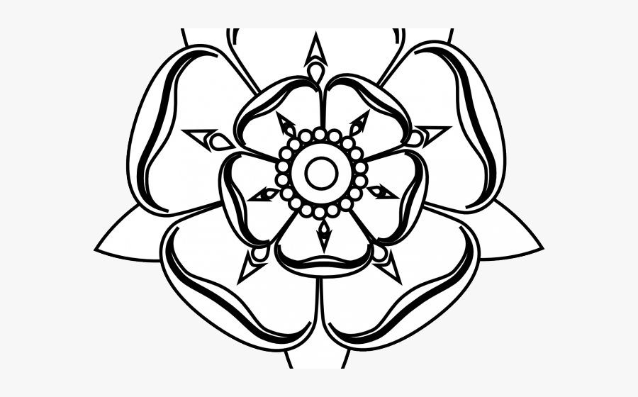 Black And White Rose Clipart - Tudor Rose To Colour, Transparent Clipart