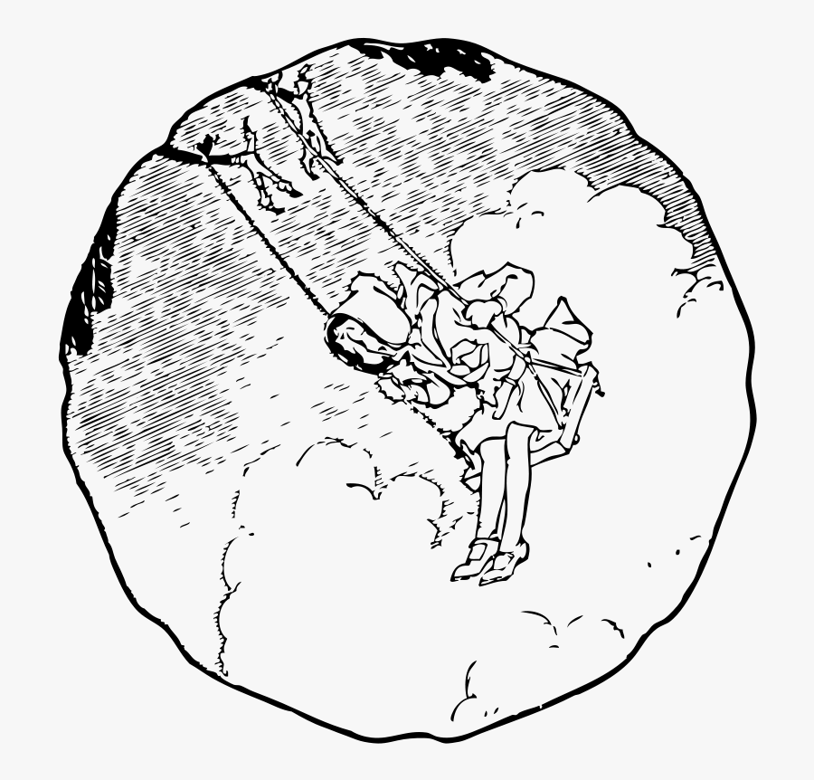 On A Swing - Black And White Clipart Of Swing, Transparent Clipart