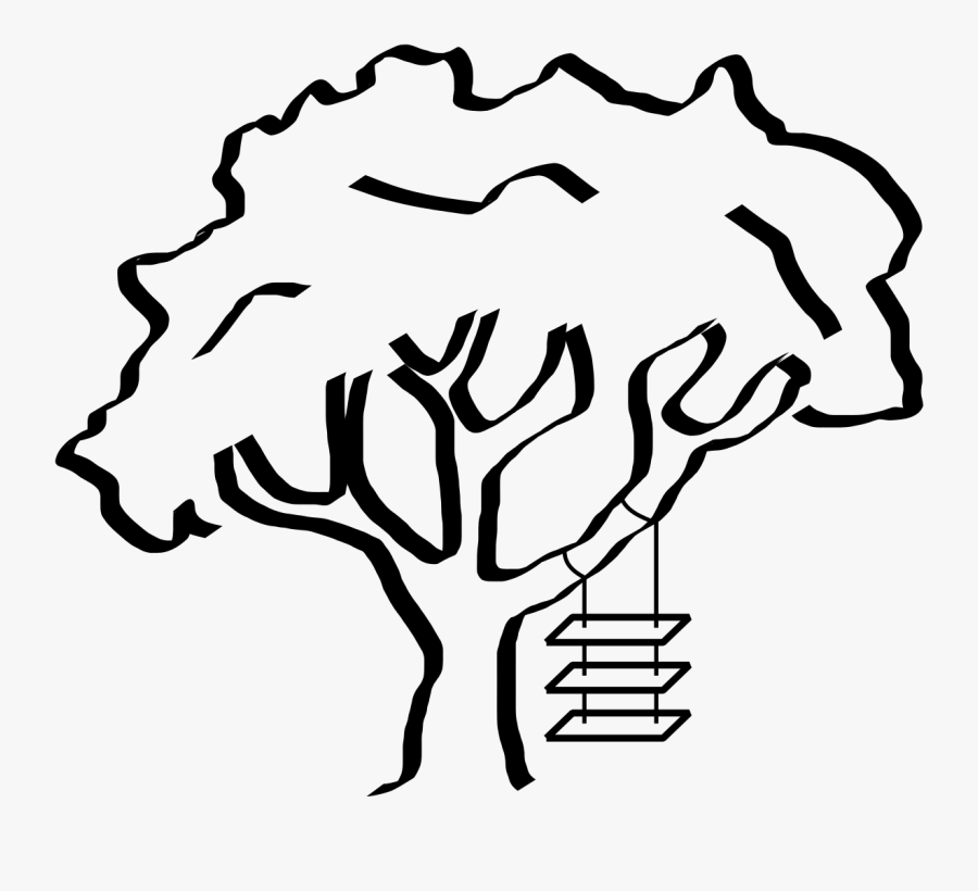 Filetree Swing - Tree With Swing Cartoon Drawing, Transparent Clipart