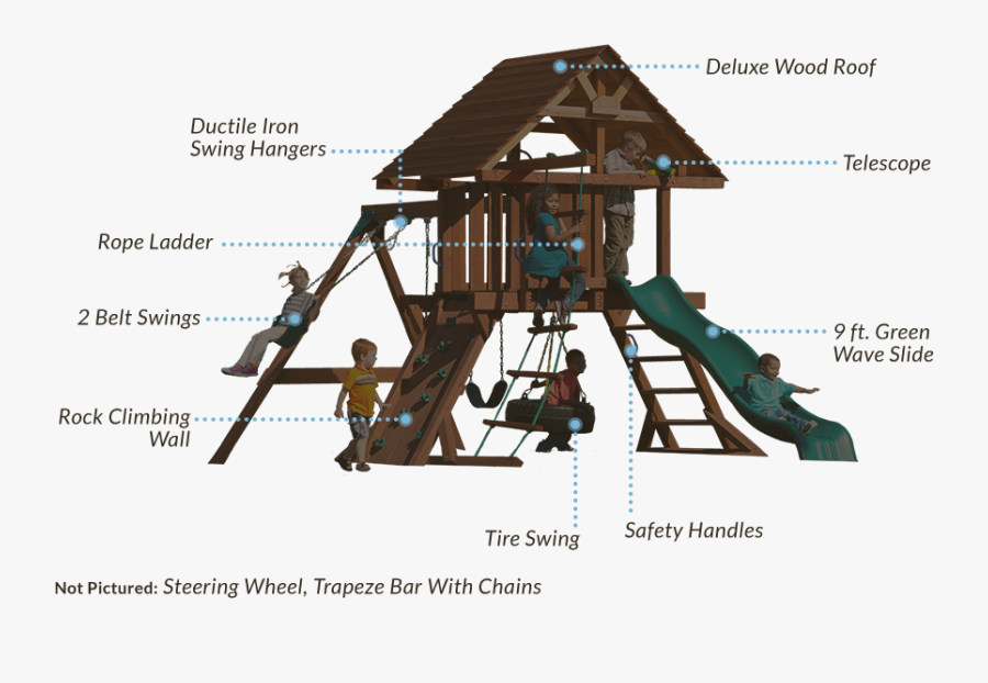 Clip Art Two Deluxe Slide Swings - Swing, Transparent Clipart