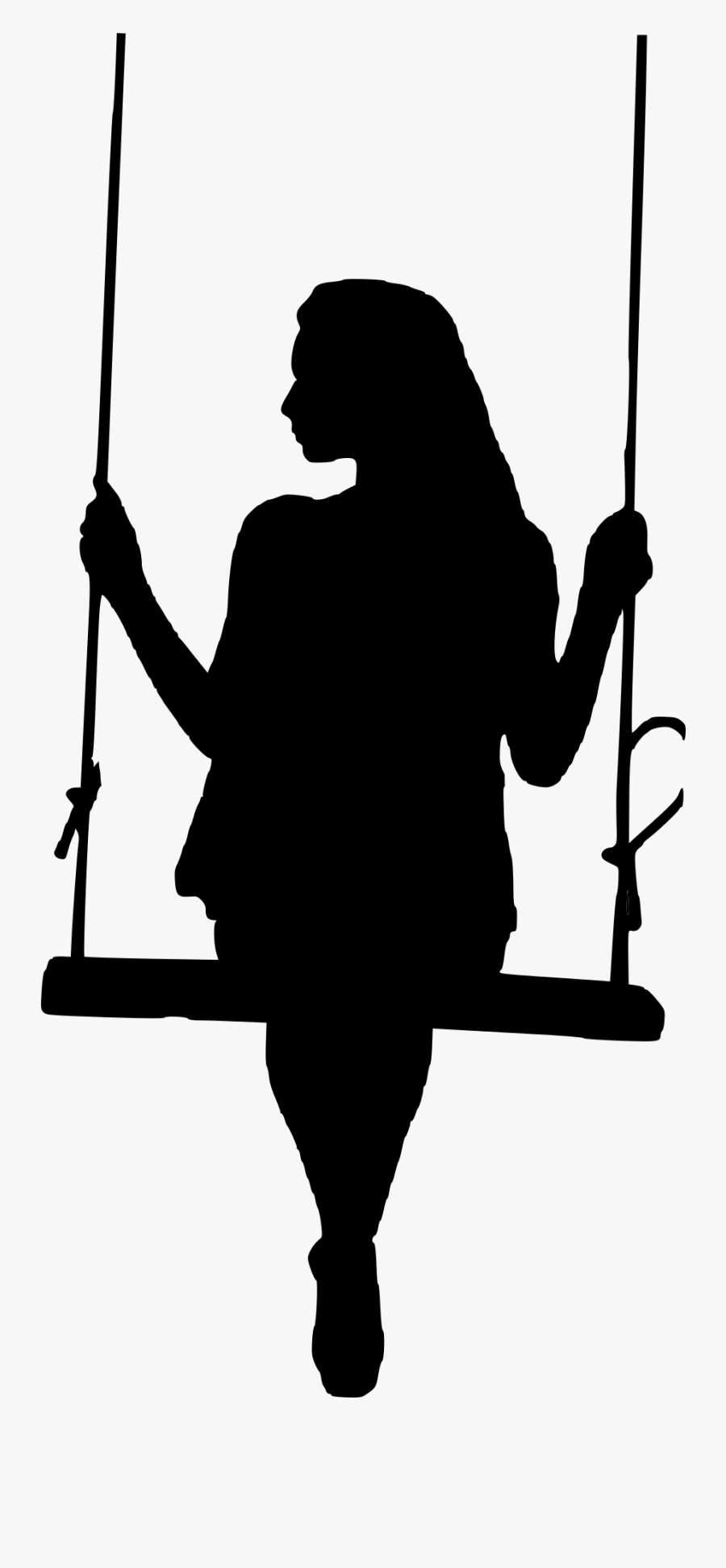 Silhouette Woman Photography Female - Girl On A Swing Silhouette, Transparent Clipart