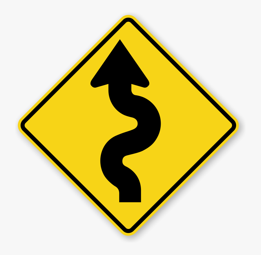 Narrow Road Signs - Winding Road Sign Png, Transparent Clipart