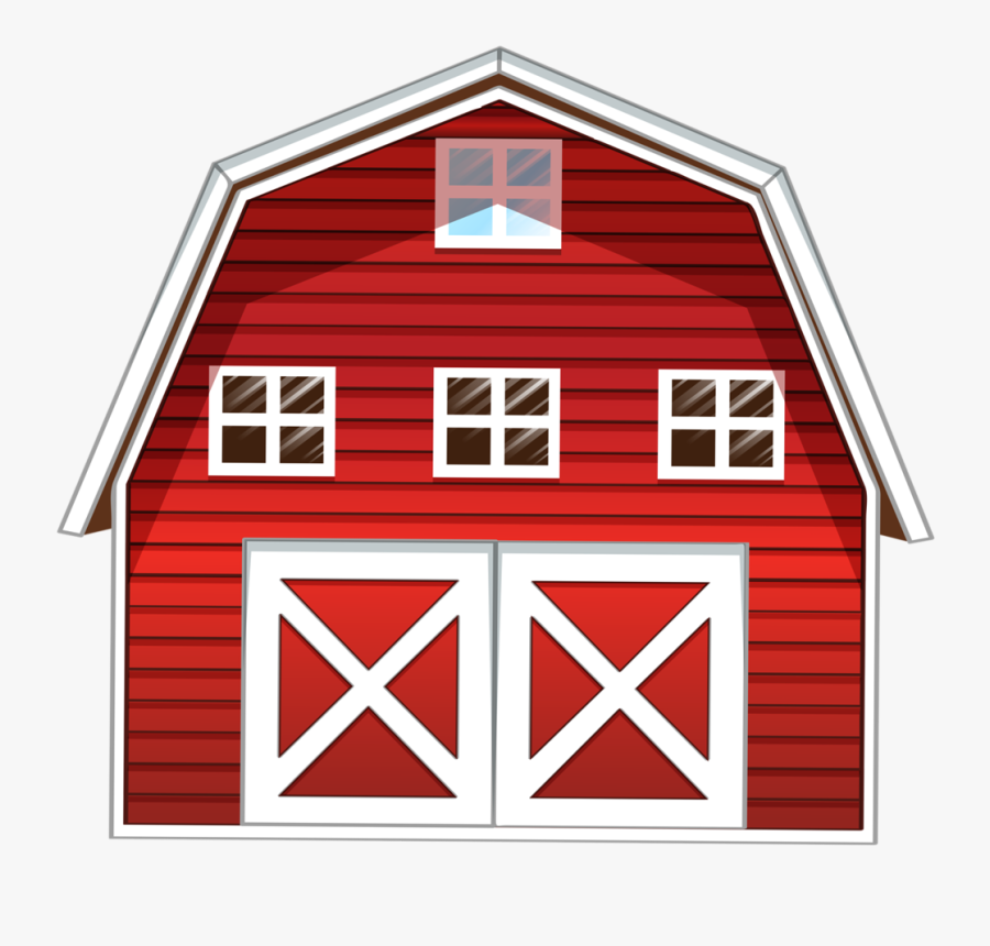 Clip Art - Farmer And Barn, Transparent Clipart
