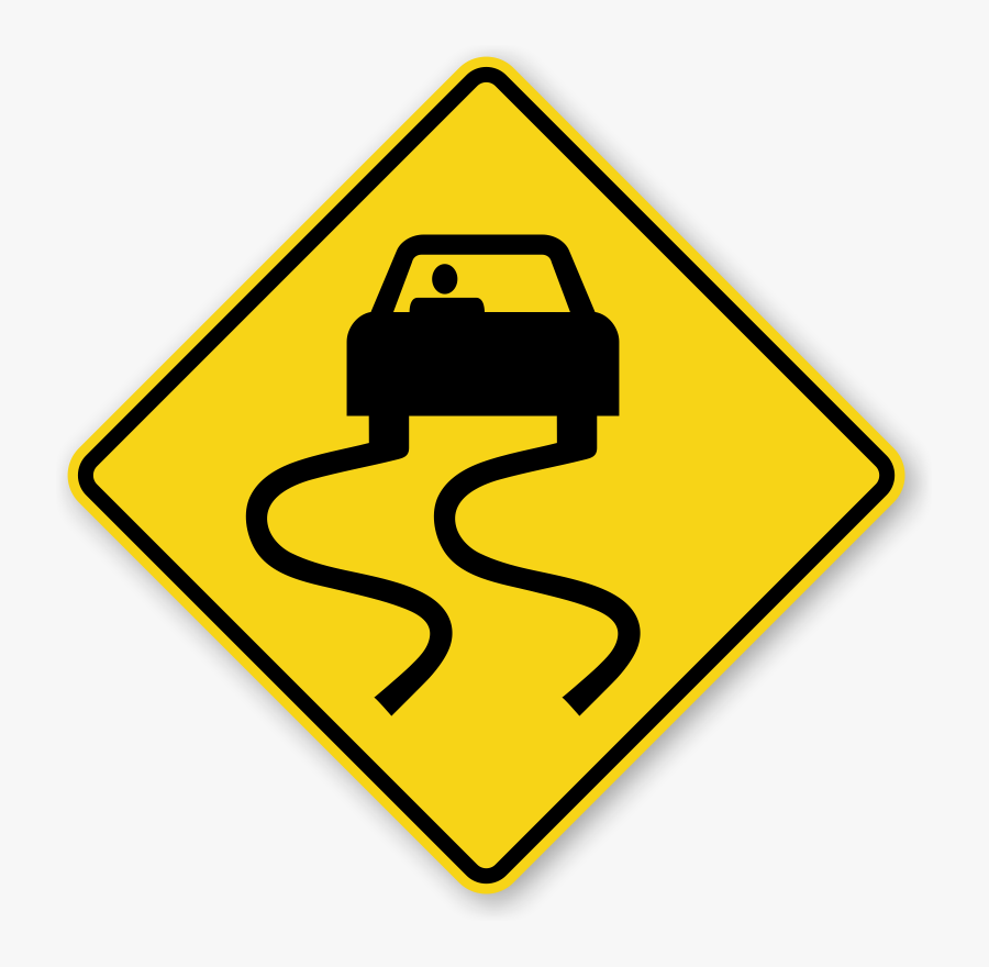 Slippery Road Signs - Slippery Road Sign, Transparent Clipart