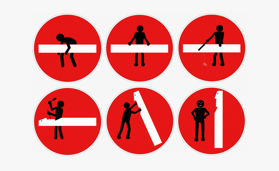 Stick Figure, Road Sign, Traffic Sign - Stick Figure In Traffic Signs, Transparent Clipart