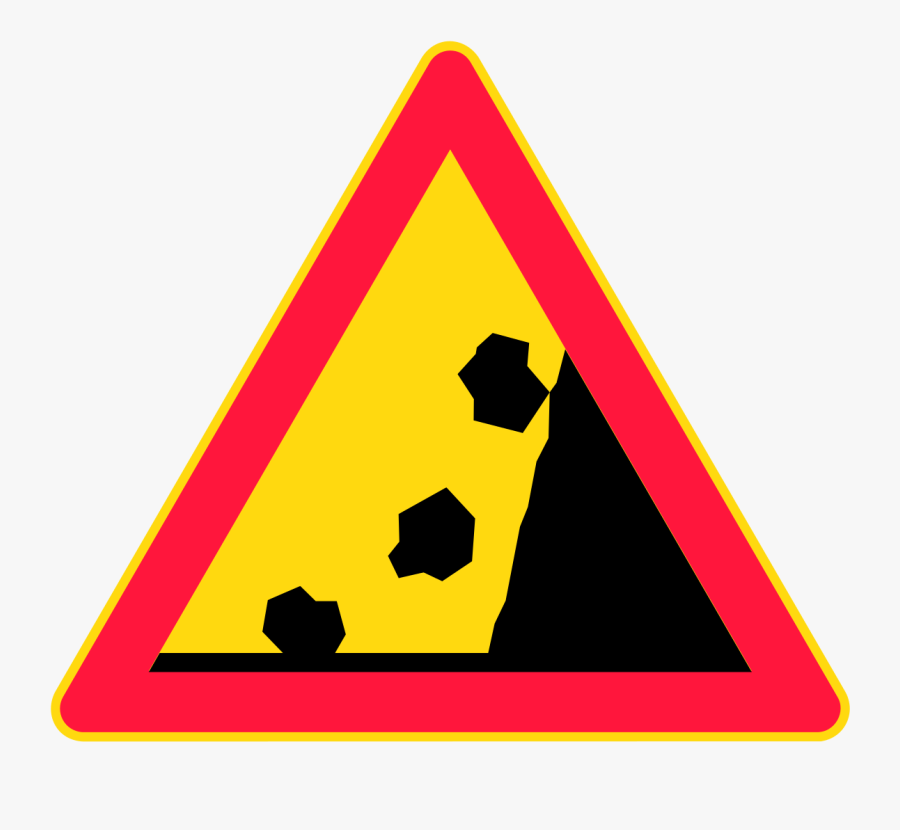 Finland Road Sign - ป้าย ระวัง หิน ร่วง, Transparent Clipart