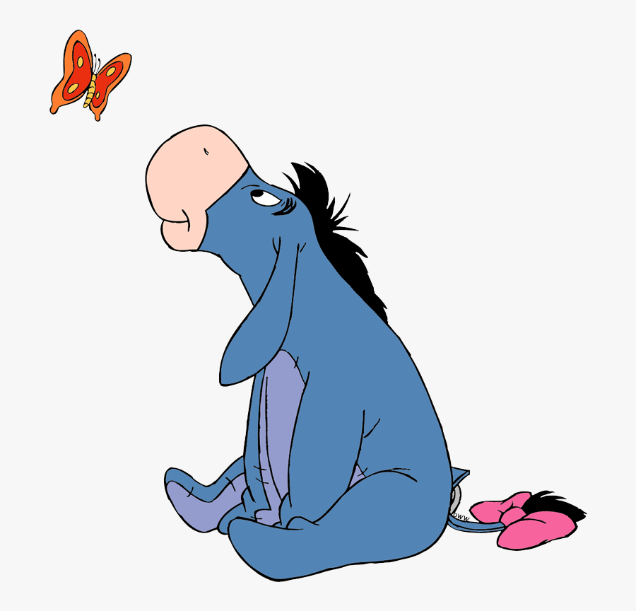 Eeyore With Butterfly, Transparent Clipart