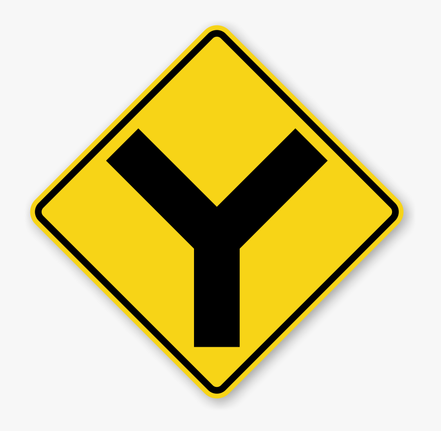 Warning Signs Y Symbol - Y Intersection Ahead Sign, Transparent Clipart