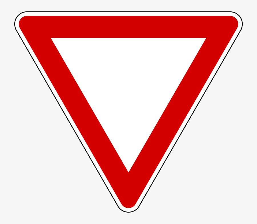 Diamonds Clipart Road Sign - Red Upside Down Triangle Sign, Transparent Clipart