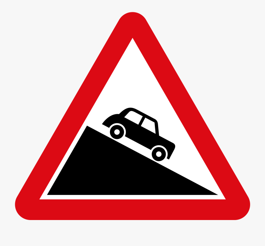 Vienna Convention Road Sign Aa 2c V1 - Steep Ascent Road Sign, Transparent Clipart