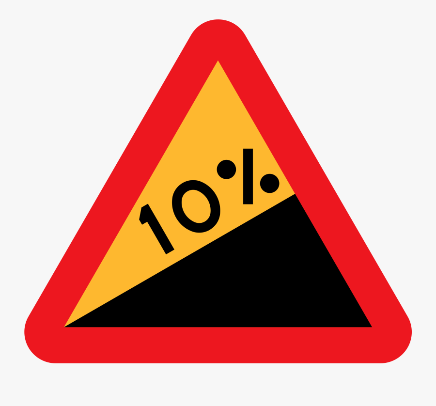 10% Upward Gradient Roadsign Clip Arts, Transparent Clipart