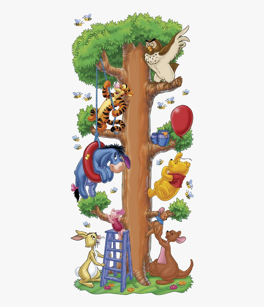 Winnie The Pooh And Friends In A Tree, Transparent Clipart