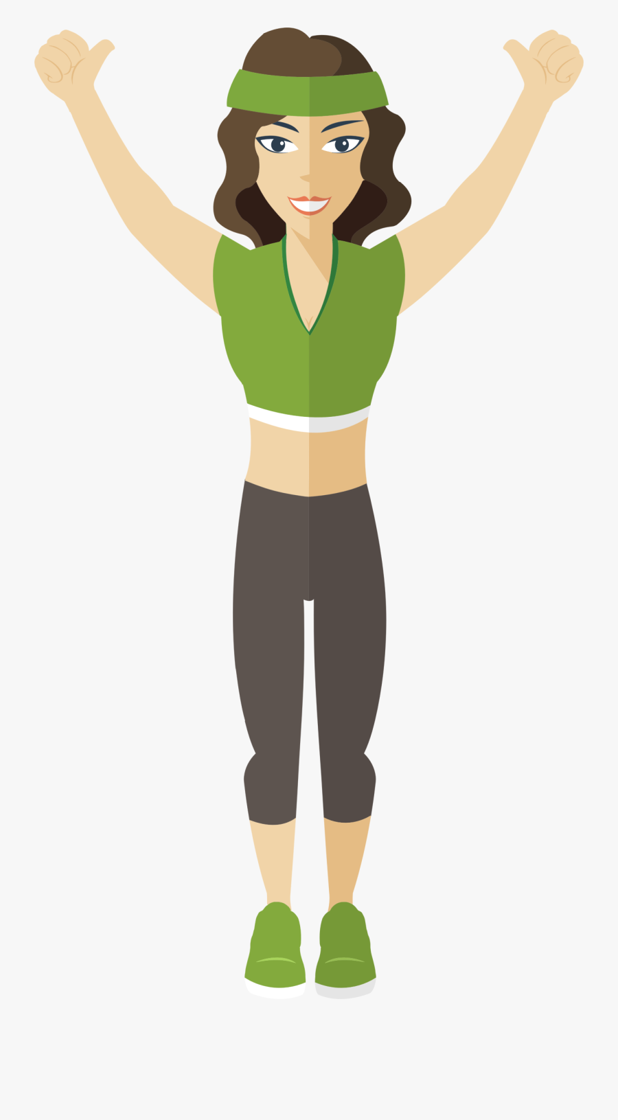 Girl Clipart Fitness - Woman Fitness Cartoon Png, Transparent Clipart
